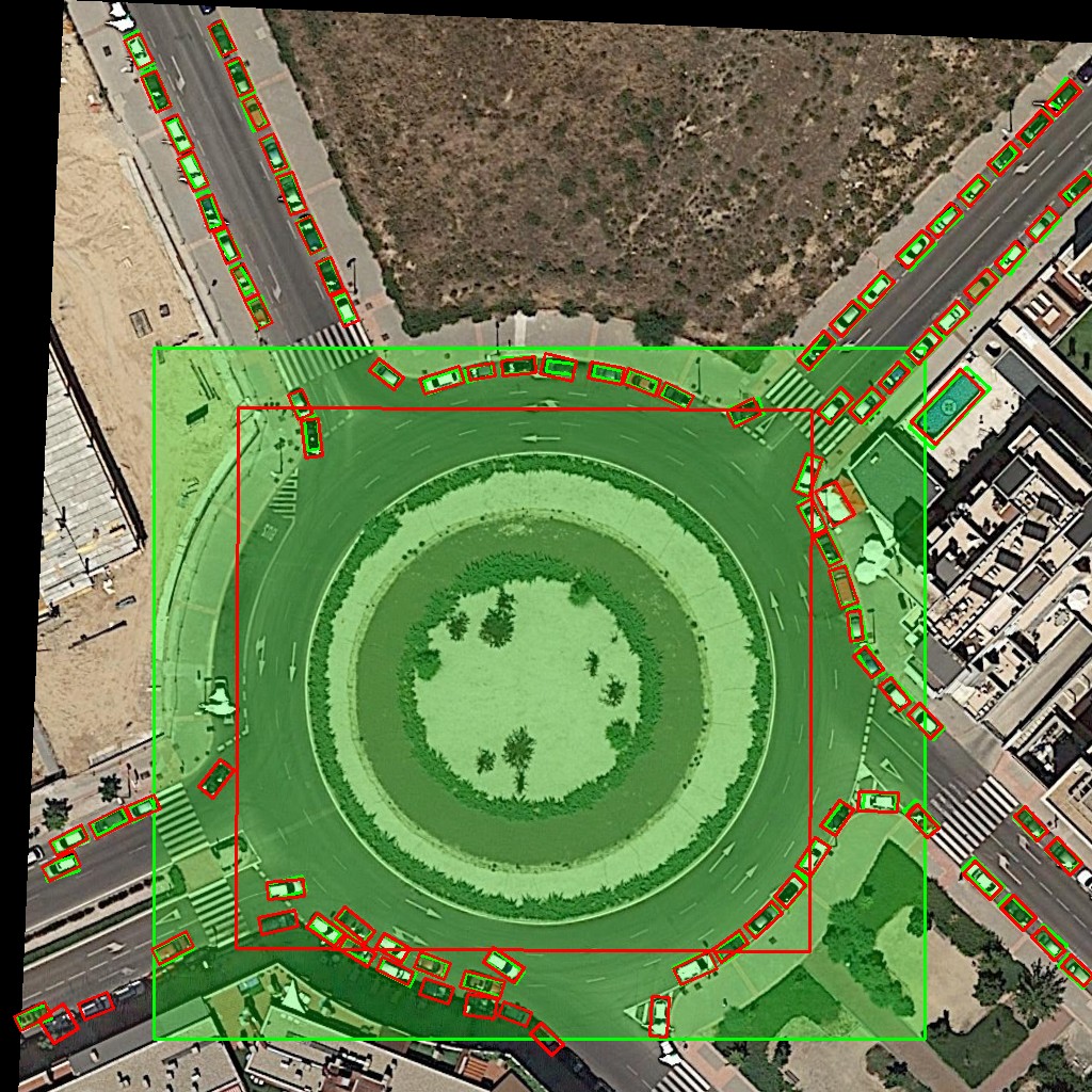Example of DOTA roundabout class - Exact size is incorrect here