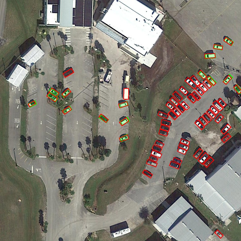 Example of DOTA small vehicle class - Here a few cars are not labeled in the dataset